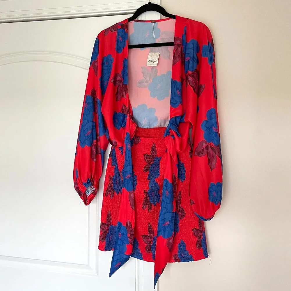 *NWT* Free People Cassie Mini Dress in Cherry Combo - Picture 6 of 7